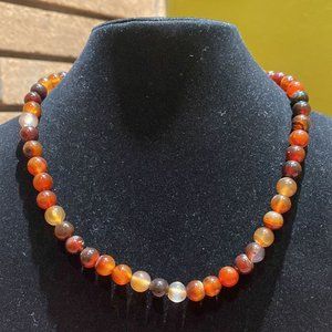 8MM Fire Agate Bead Stretchy Cord Necklace/Bracelet/Anklet